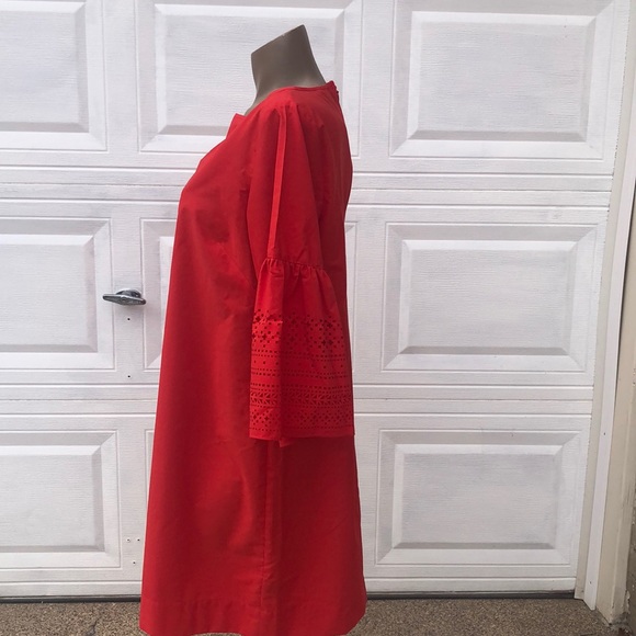 Ralph Lauren Red Dress, Bell Sleeves - 12 - Picture 5 of 8